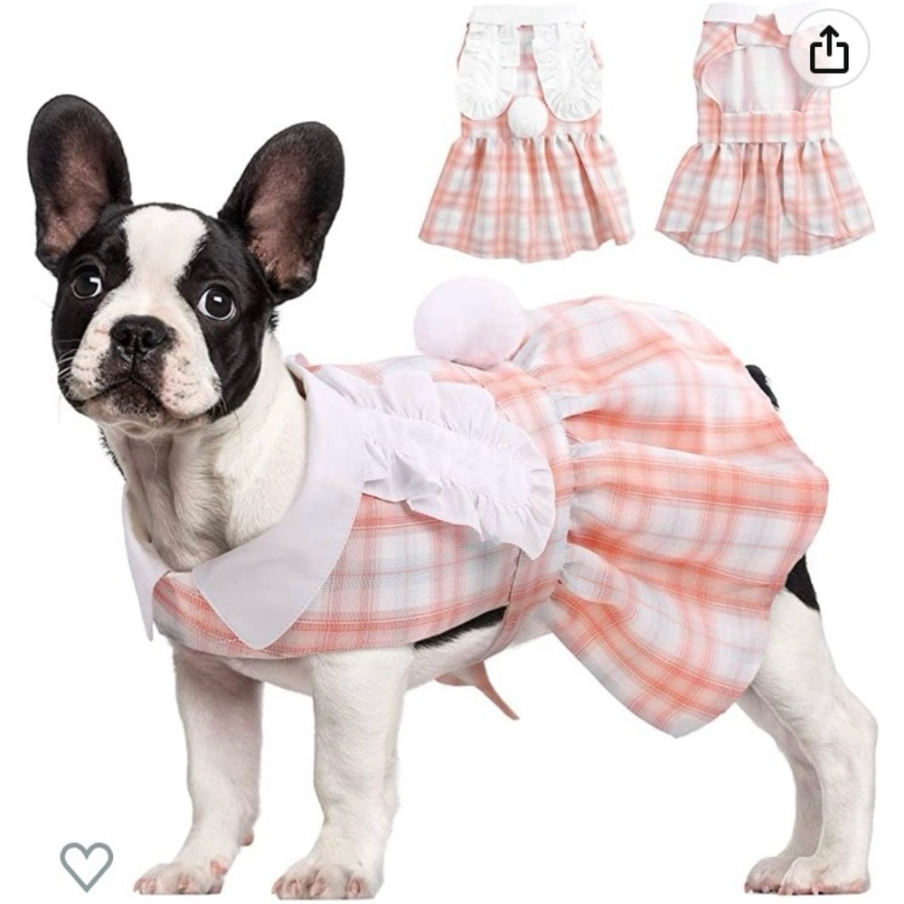 NWT Gingham Plaid Pink Girl Dog Dress, Size MED